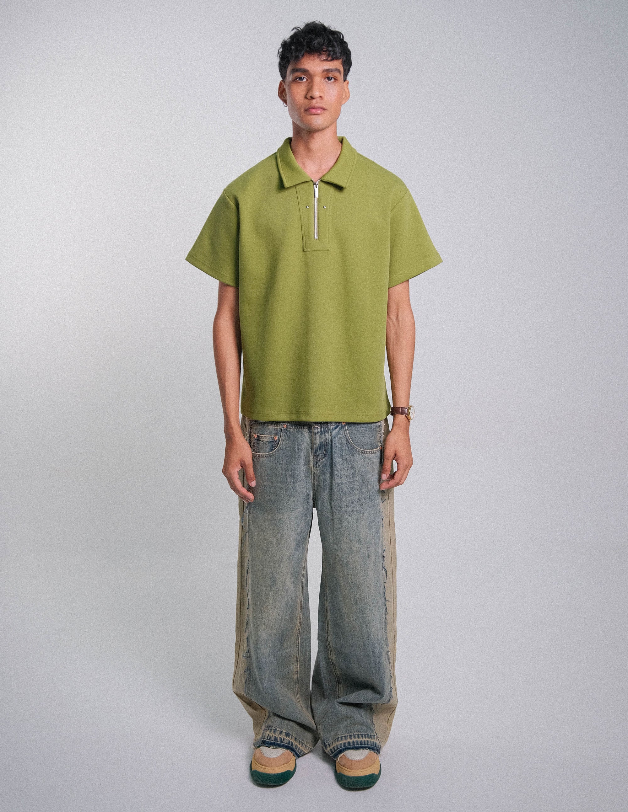 Camisa Polo Tarde y te verde oliva