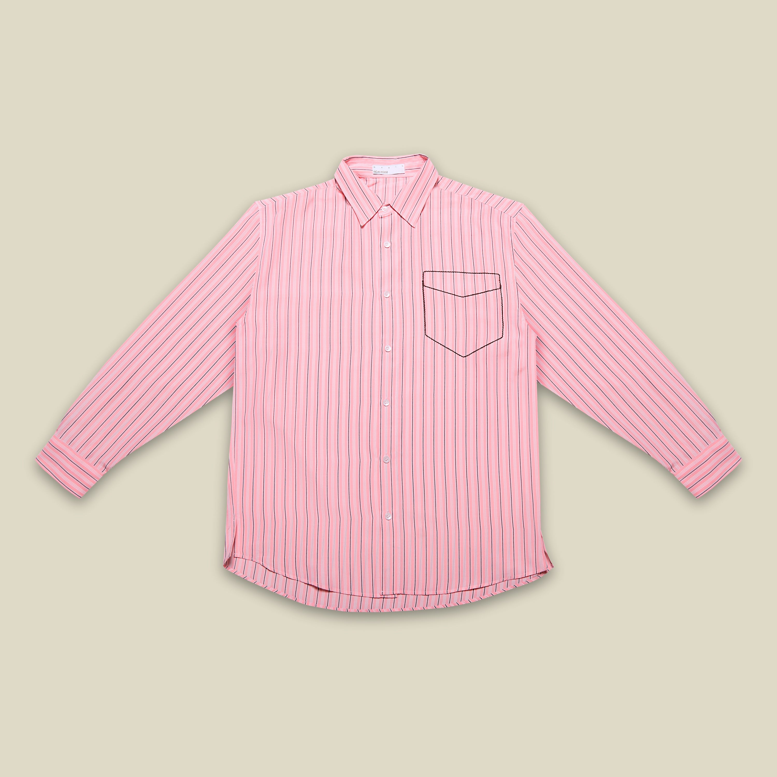 Camisa Bolsillo Bordado Rosa